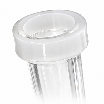 White Accent Glass Water Pipe Clear Multi-Arm Percolator 7.5 inch