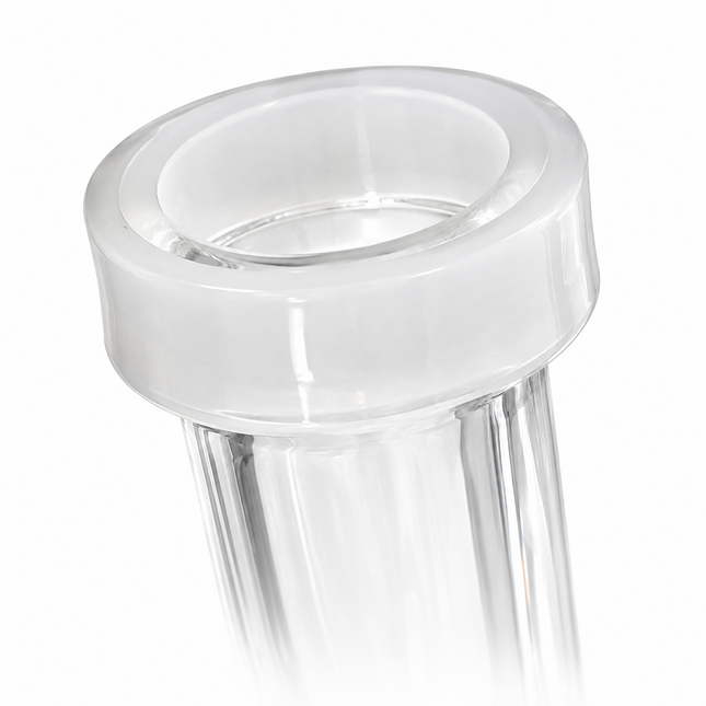 White Accent Glass Water Pipe Clear Multi-Arm Percolator 7.5 inch