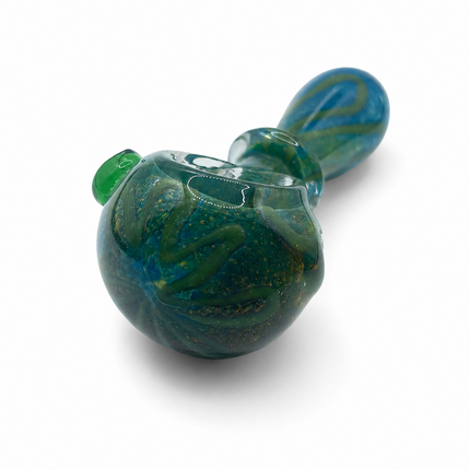Emerald Tide Handcraft Glass Pipe Teal Green Art Glass 4-4.5 inch