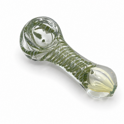 [2PC Bundle] Olive Vine Spiral Handcraft Glass Pipes 3 inch
