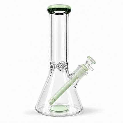 Milky Green Thick Glass Beaker Water Pipe Ice Catcher 14mm Bowl 10 inch