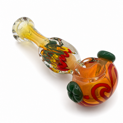 Sunset Garden Handcraft Glass Pipe Orange Green Multicolor 5 inch