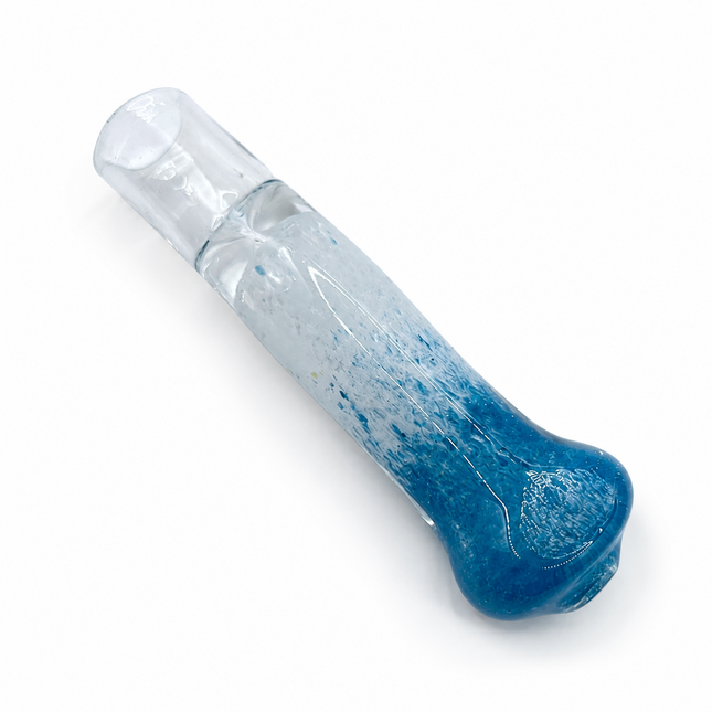 Ocean Frost Handcraft Glass Chillum Pipe Clear Blue Gradient 3~3.5 inch