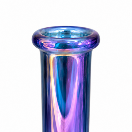 Blueberry Purple Chrome Hexagon Glass Water Pipe Ice Catcher 14mm Bowl 10.5 inch