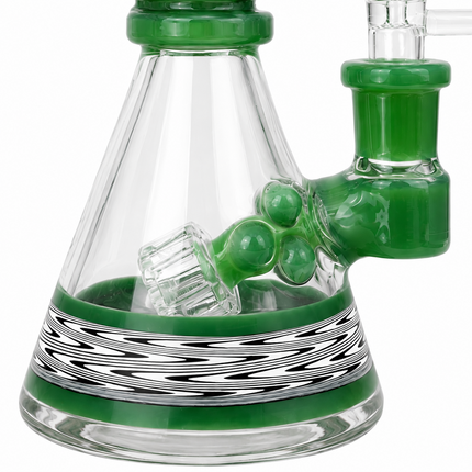 Aztec Emerald Totem Glass Water Pipe Green 14mm 8 inch
