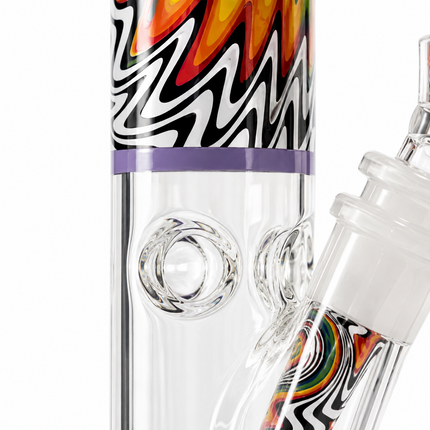 Dream Ripple Lavender Psychedelic Straight Tube Glass Bong 14mm Bowl 10 Inch