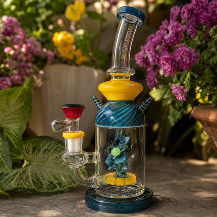Stormfang Guardian Fairy Perc 14mm Glass Bong  - Made in USA - 11 Inch