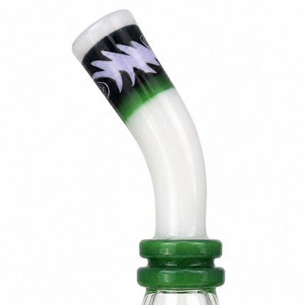 Aztec Emerald Totem Glass Water Pipe Green 14mm 8 inch