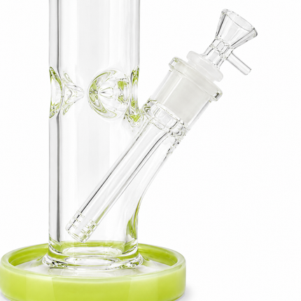 Light Green Accent Straight Tube Glass Water Pipe Ice Catcher 14mm Bowl 11 inch