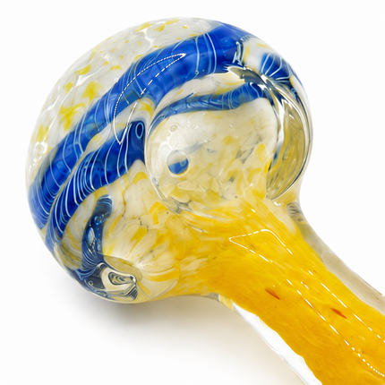 [2PC Bundle] Sunset Bloom Flower Accent Glass Hand Pipes Assorted Colors 4 Inch