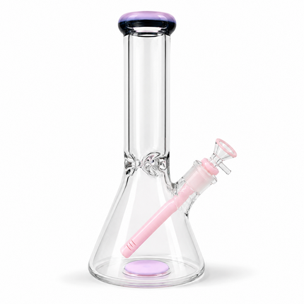 Milky Pink Thick Glass Beaker Water Pipe Ice Catcher 14mm Bowl 10 inch
