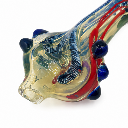 [2PC Bundle] Dragon Vein Twist Body Color Swirl Glass Hand Pipes 4 Inch