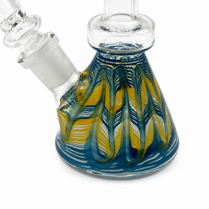 Sky Blue Lagoon 14mm Mini Beaker Glass Water Pipe Straight Neck
