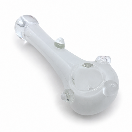 Frost White Bubble Accent Glass Spoon Pipe – 4.5 Inch White Hand Pipe