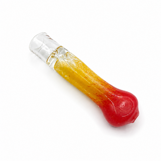 Sunset Blaze Handcraft Glass Chillum Pipe Yellow Red Gradient 3~3.5 inch