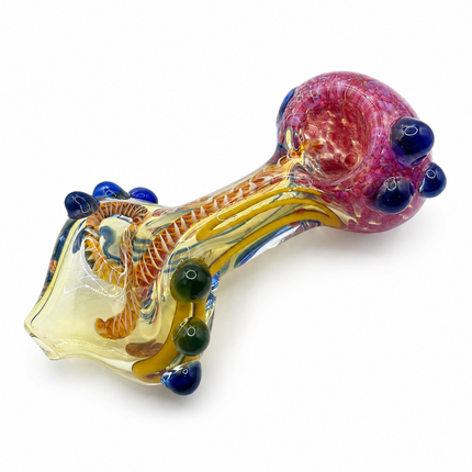 Cosmic Reef Handcraft Art Glass Pipe Pink Blue Swirl 4-4.5 inch