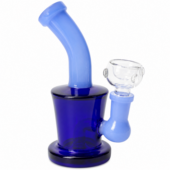 [2PC Bundle] Midnight Frost Duo Glass Bong Drum Body Disc Perc 6 Inch