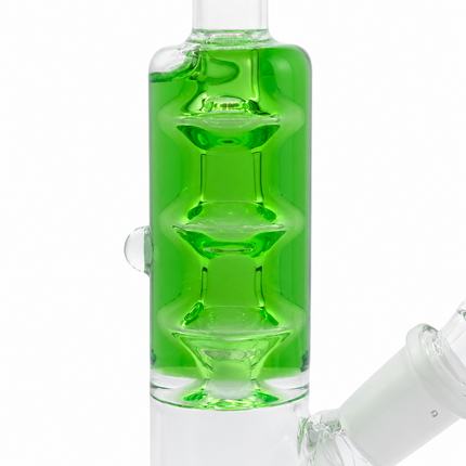Green Glycerin Freezer Liquid Glass Bong – 7 Inch with Cooling Chamber