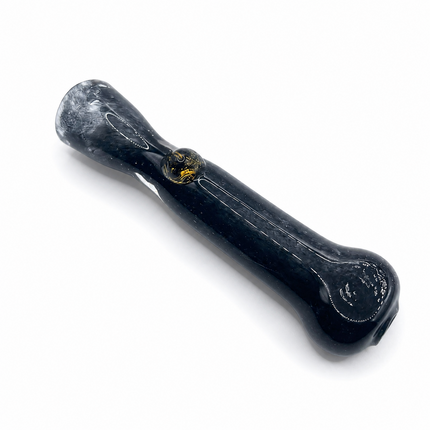 Midnight Gold Handcraft Glass Chillum Pipe Dark Blue 3~3.5 inch