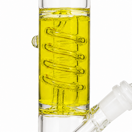 Amber Chill Freezer Ready Glycerin Glass Water Pipe 14mm Bowl 8.5 inch