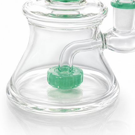 Mint Green Accent Disc Percolator Glass Water Pipe 14mm Bowl 7 inch