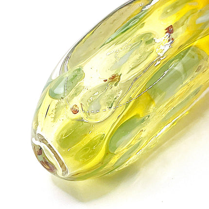 Cherry Crackle Glass Spoon Pipe with Honey Handle – 4 Inch Hand Pipe Deep Bowl