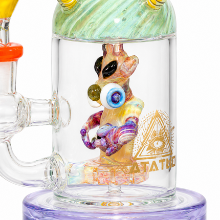 Dreamhorn Cyclops Lavender Fairy Perc 14mm Glass Bong  - Made in USA - 11 Inch