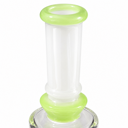 Milky Green Bottle Glass Bong with Donut Percolator & Bowl - 7.5 inch