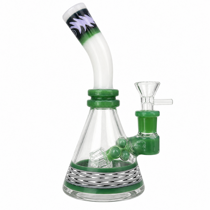 Aztec Emerald Totem Glass Water Pipe Green 14mm 8 inch
