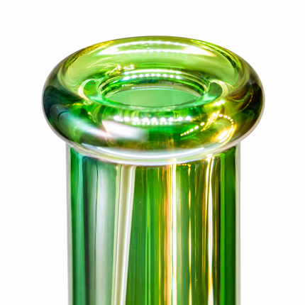 Stratos Chrome Green Yellow Orange Geometric Glass Bong Ice Catcher 12 Inch
