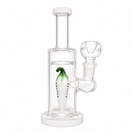 Ghost White Pepper Showerhead Perc Glass Water Pipe 14mm 6.5 inch