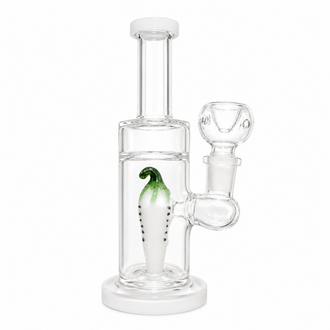 Ghost White Pepper Showerhead Perc Glass Water Pipe 14mm 6.5 inch
