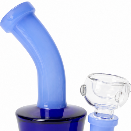 [4PC Bundle] Blue + Dark Gray Yellow Disc Perc Water Pipe 14mm 6 inch