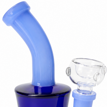 [4PC Bundle] Blue + Smoke Drum Body Disc Perc Water Pipe 14mm 6 inch