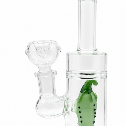 Mint Green Pepper Glass Bong with Straight Neck – 6.5 Inch Mini Water Pipe 14mm