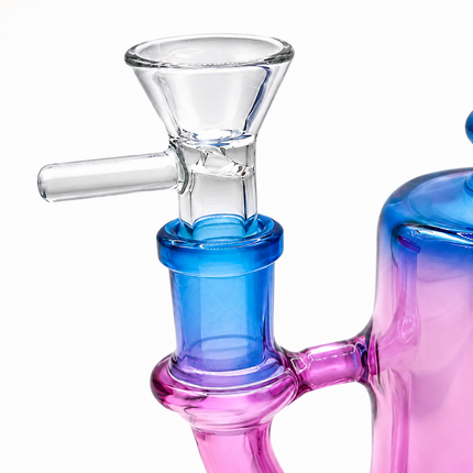 Cotton Candy Chrome Blue Pink Glass Bong Internal Perc 14mm Bowl 8.5 Inch