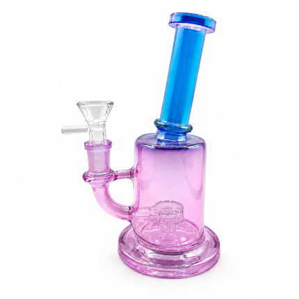 Cotton Candy Chrome Blue Pink Glass Bong Internal Perc 14mm Bowl 8.5 Inch