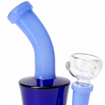 [4PC Bundle] Teal + Blue White Drum Body Disc Perc Water Pipe 14mm 6 inch