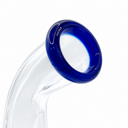 Cobalt Blue Soft Cone Mini Glass Bong 6" 14mm Bowl Bent Neck Water Pipe