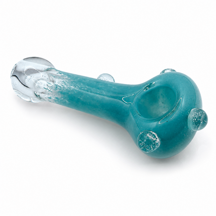 Aqua Bubble Accent Glass Spoon Pipe – 4.5 Inch Blue Hand Pipe