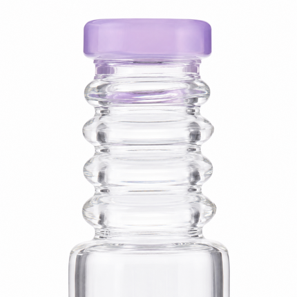 Milky Lavender Stratos Tri Cone Percolator Glass Water Pipe 14mm 7 inch