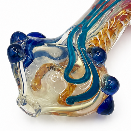[2PC Bundle] Dragon Vein Twist Body Color Swirl Glass Hand Pipes 4 Inch
