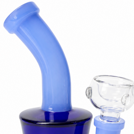 [2PC Bundle] Midnight Blue + Smoke Frost Glass Bong Disc Perc 6 Inch