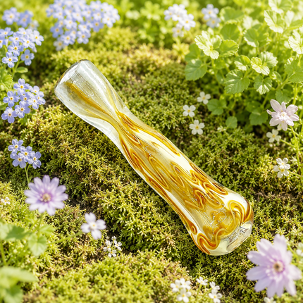 Topaz Swirl Glass Chillum Pipe – 3 Inch One Hitter Straight Pipe