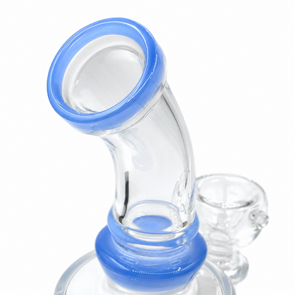 Light Blue Mushroom Garden Percolator Glass Bong – 7 In Water Pipe Gift For Her