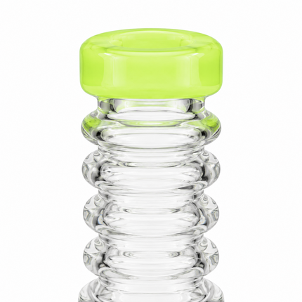 Milky Green Stratos Tri Cone Percolator Glass Water Pipe 14mm 7 inch