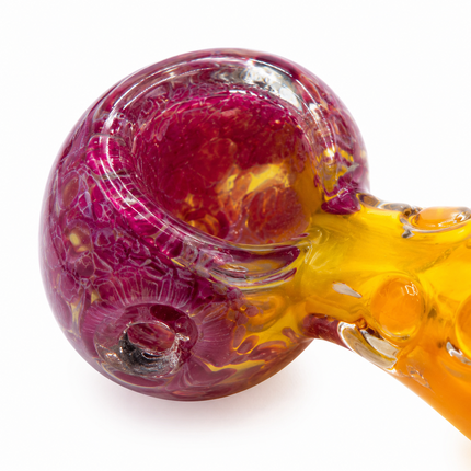 [2PC Bundle] Ocean Flame Ribbon Glass Hand Pipe Blue Orange Swirl 4.5 Inch