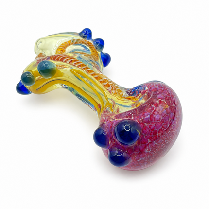 Cosmic Reef Handcraft Art Glass Pipe Pink Blue Swirl 4-4.5 inch