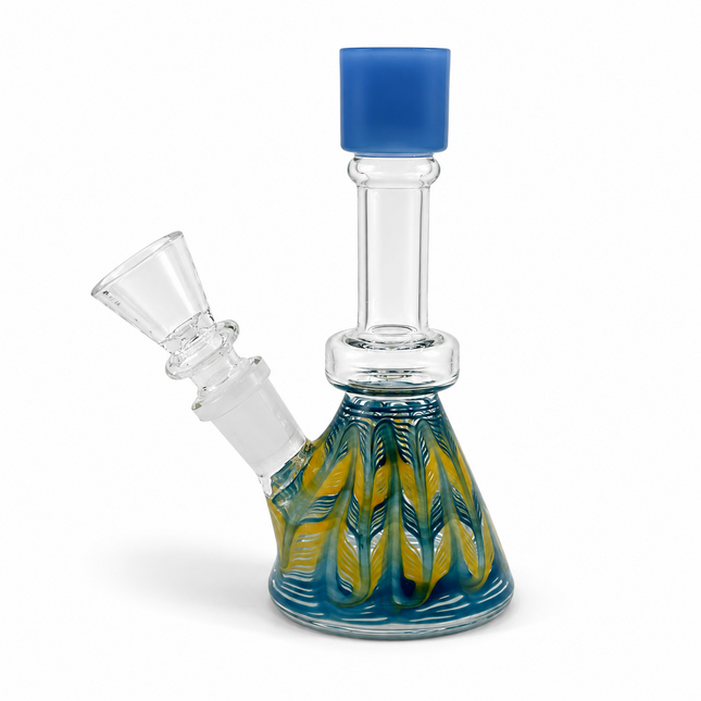Sky Blue Lagoon 14mm Mini Beaker Glass Water Pipe Straight Neck