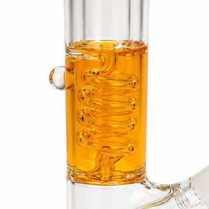 Green Orange Freezer Ready Glycerin Coil Glass Bong 14mm Bowl 8.5 inch